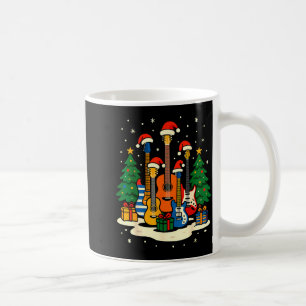 Gitarre Weihnachtsmann Hut Weihnachtsbaum Licht Lu Kaffeetasse