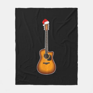 Gitarre Weihnachtsmannmütze Weihnachten Pajama Dek Fleecedecke
