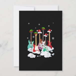 Gitarre Weihnachtsmannmütze Weihnachtsbaum Funny M Einladung