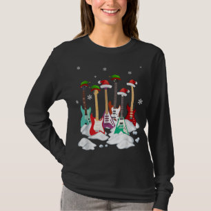 Gitarre Weihnachtsmannmütze Weihnachtsbaum Funny M T-Shirt