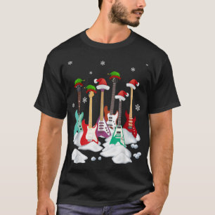 Gitarre Weihnachtsmannmütze Weihnachtsbaum Funny M T-Shirt