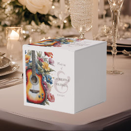 Gitarre Wildblume Ampere und Musikhochzeit Geschenkschachtel