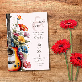 Gitarre Wildblume Ampere und Musikhochzeit Save The Date