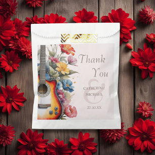 Gitarre Wildflower Et-Zeichen Musikalische Hochzei Geschenktütchen