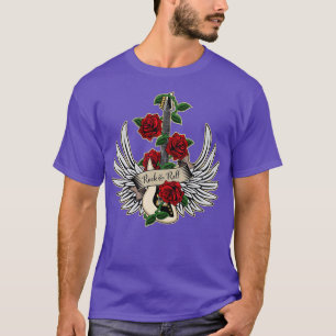 Gitarre Wings Rose Rock und Roll Vintag Music Des T-Shirt