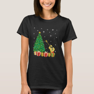Gitarre Xmas Baum Beleuchtung Weihnachtsmannhut Gi T-Shirt