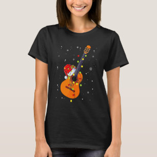 Gitarre Xmas Beleuchtung passend zu Santamütze Git T-Shirt