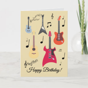 Gitarre zum Geburtstag Karte