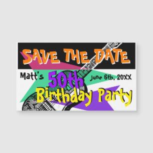 Gitarren-50. Geburtstags-Party Save the Date Magnetkarte
