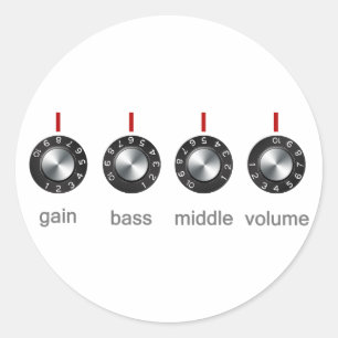 Gitarren-Ampere-Griffe Runder Aufkleber