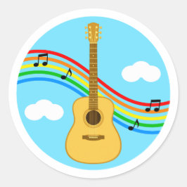 Gitarren-Aufkleber-Himmel Regenbogen Musik Kinder Runder Aufkleber