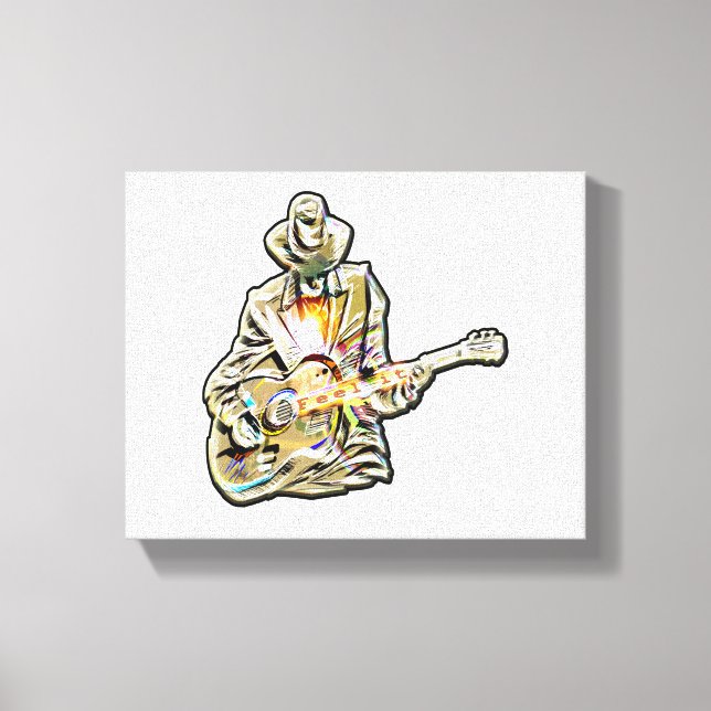 Gitarren Blues Mann - Feel it Leinwanddruck (Vorderseite)