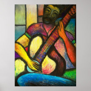 Gitarren-Blues-Spieler Poster