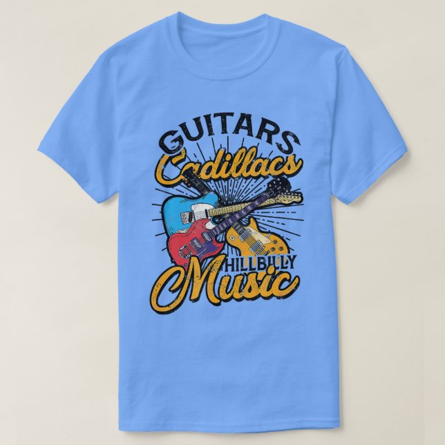 Gitarren Cadillacs Hillbilly Music Texte und Songs T-Shirt (Design vorne)