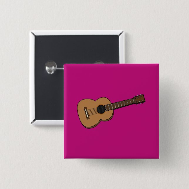 Gitarren-Cartoon Button (Vorne & Hinten)