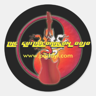 Gitarren-Drachedojo-Aufkleber Runder Aufkleber