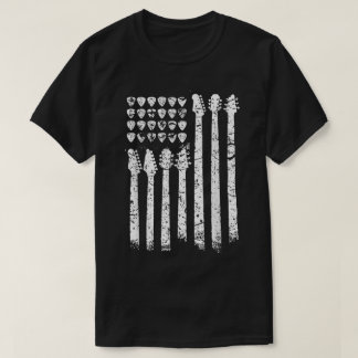 Gitarren-Flaggen-Picks Musik-Kunst T-Shirt