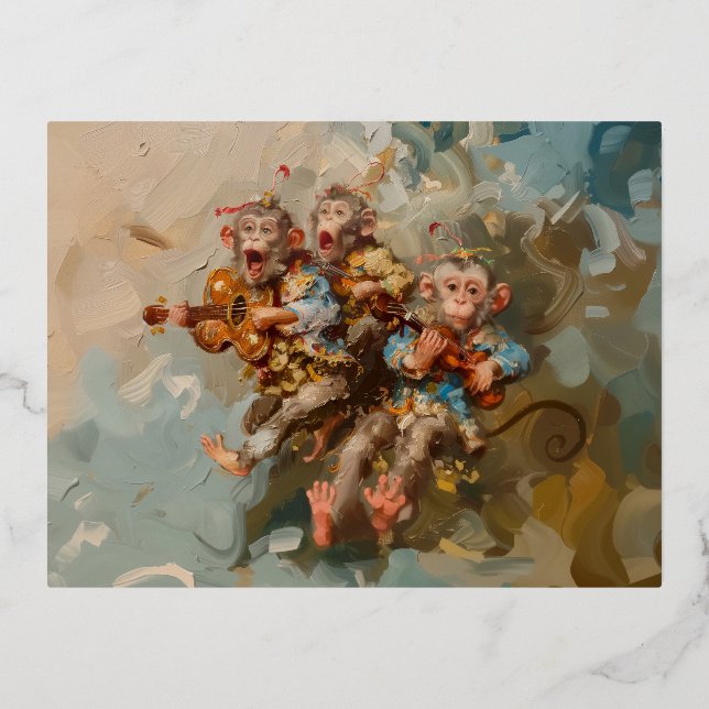 Gitarren - Foil Postcards Folie Einladungspostkarte (Vorderseite)