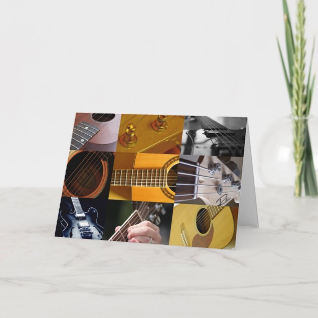 Gitarren-Foto-Collage Karte (Vorderseite)