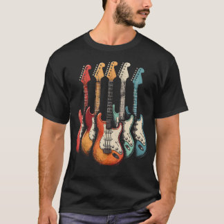 Gitarren Gitarristen Retro-Musik Gitarre T-Shirt