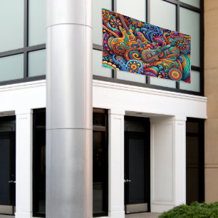 Gitarren im mandala-batik-Stil Banner