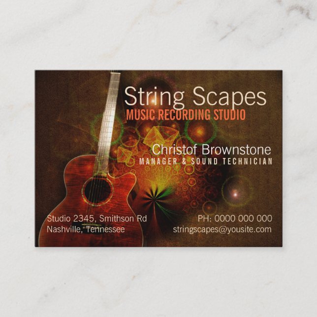 Gitarren-Kalender String Scapes Visitenkarte (Vorderseite)