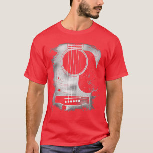 Gitarren-Kunstmusik Si-Saiten-Akustikgitarre Rocka T-Shirt