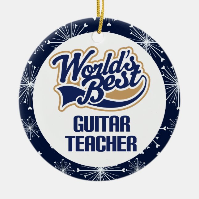 Gitarren-Lehrer-Geschenk-Verzierung Keramikornament (Vorne)