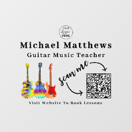 Gitarren-Lehrer-Musikunterricht QR-Code-Fensterheb Fensteraufkleber