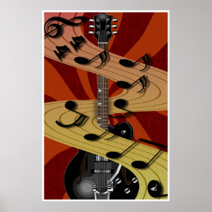 Gitarren-Musik-Plakat Poster