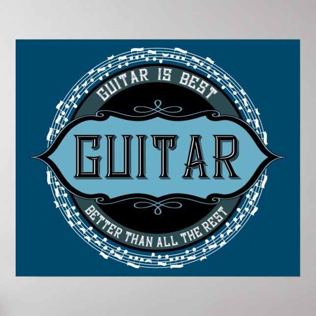 Gitarren-Musiknote Poster (Vorne)