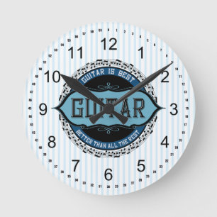 Gitarren-Musiknote Runde Wanduhr