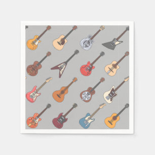 Gitarren-Papier-Servietten, Musik-Partyartikel Serviette
