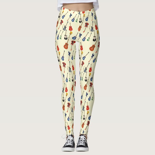 Gitarren Pattern Leggings (Vorderseite)