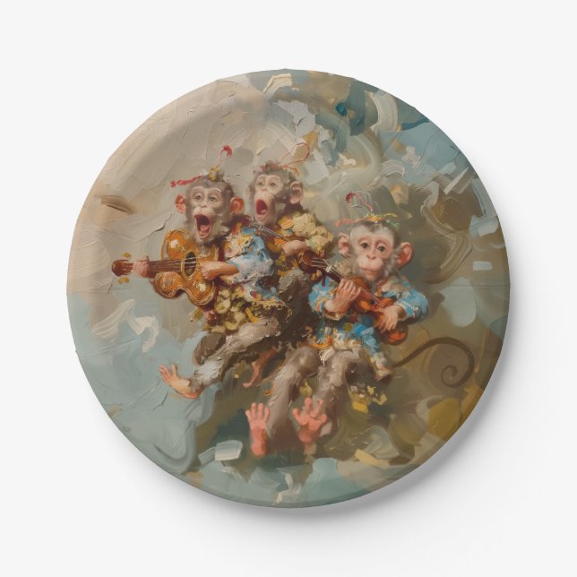 Gitarren - Rundpapier-Teller Pappteller (Vorderseite)