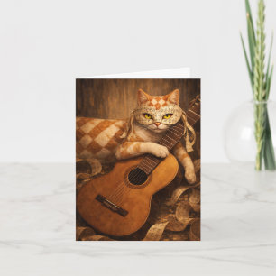Gitarren-Serenade, eine süße Noten-Katzen-Porträt Karte