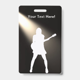 Gitarren-Silhouette für Abzeichen mit Lynard Ausweis