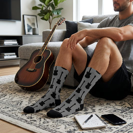 Gitarren-Silhouetten-Muster Socken