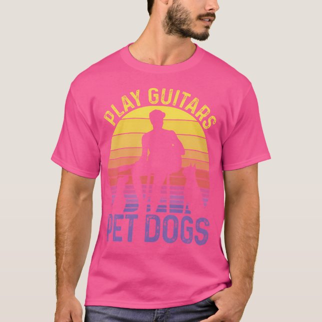 Gitarren spielen mit Hunden Gitarre T-Shirt (Vorderseite)