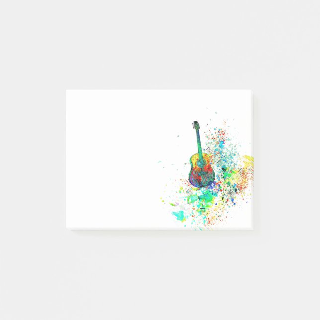 Gitarren-Splatter Post-it Klebezettel (Vorderseite)