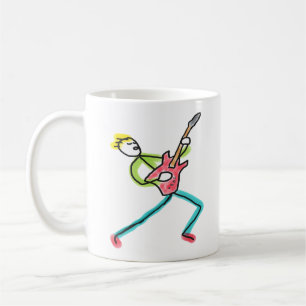 Gitarren-Strichmännchen Kaffeetasse