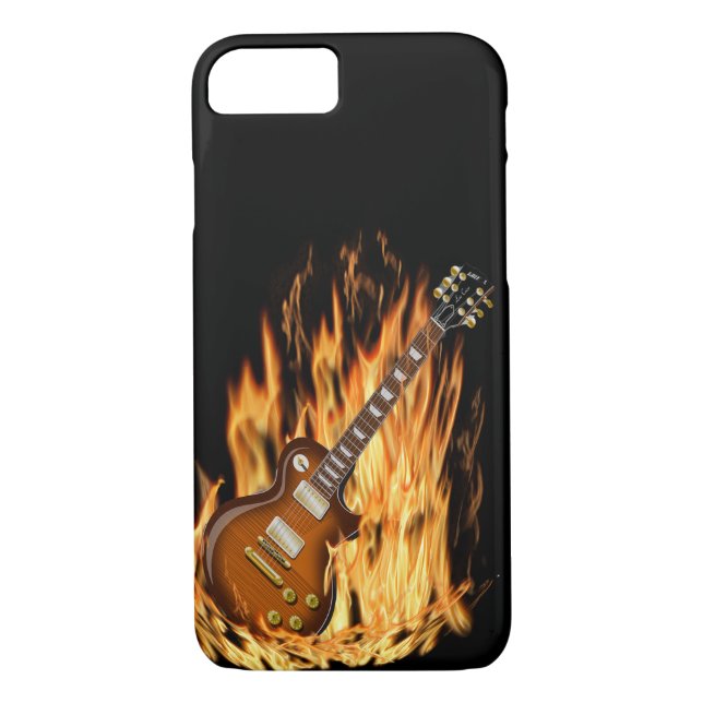 Gitarren-Telefon-Kasten, Schwarzes, Feuer, Case-Mate iPhone Hülle (Rückseite)