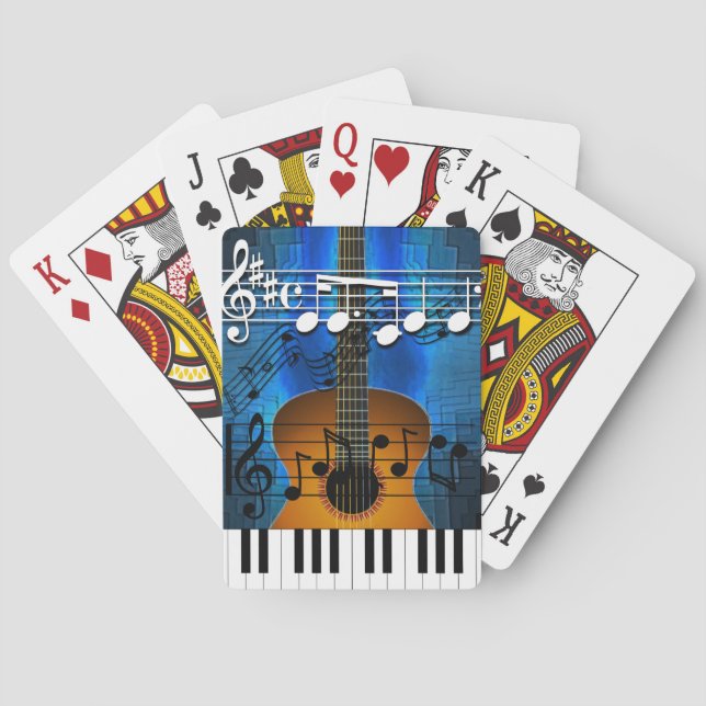 Gitarren- und Keyboard-Musik Spielkarten (Rückseite)
