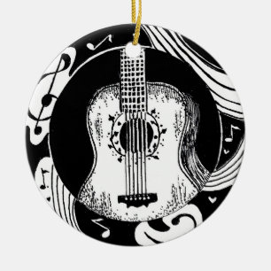 Gitarren-Verzierung Keramik Ornament