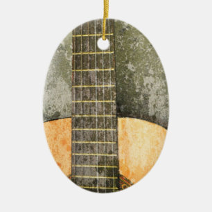 Gitarren-Weihnachtsverzierung Keramikornament