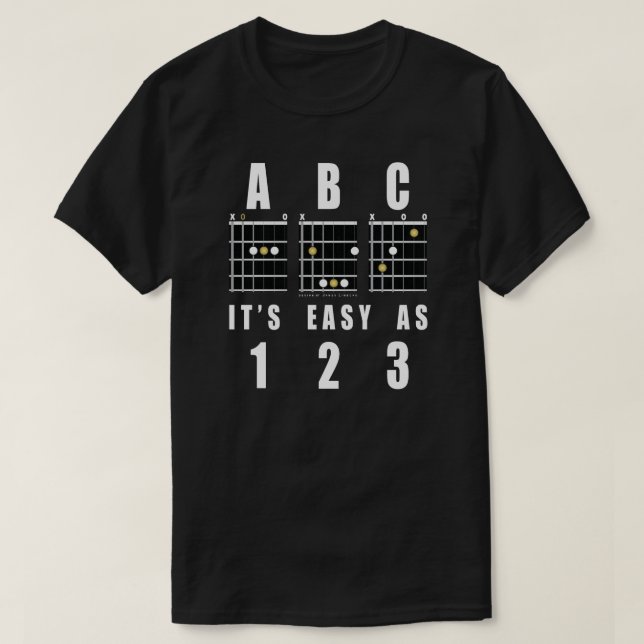 Gitarrenakkorde ABC Es ist einfach bis 123 T-Shirt (Design vorne)