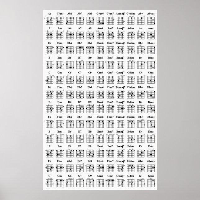 Gitarrenaktordiagramm Poster (Vorne)