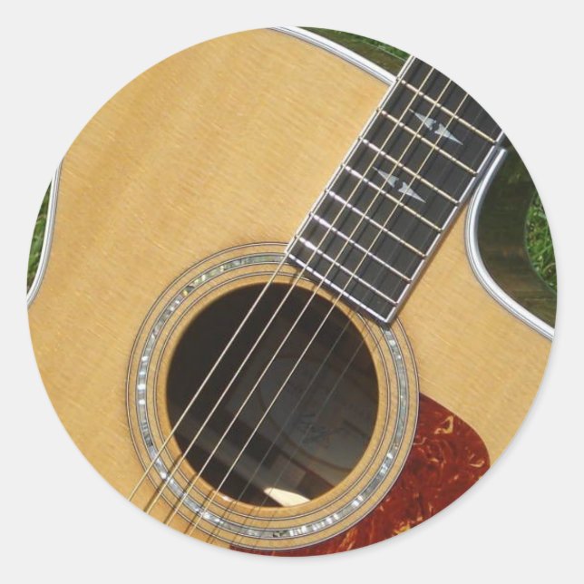 Gitarrenaufkleber Runder Aufkleber (Vorderseite)