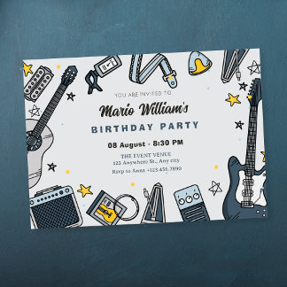 Gitarrenausstattung Geburtstag Einladung