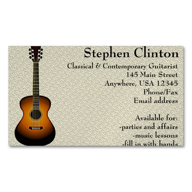 Gitarrendesign Magnetic Business Card Magnetische Visitenkarte (Vorderseite)